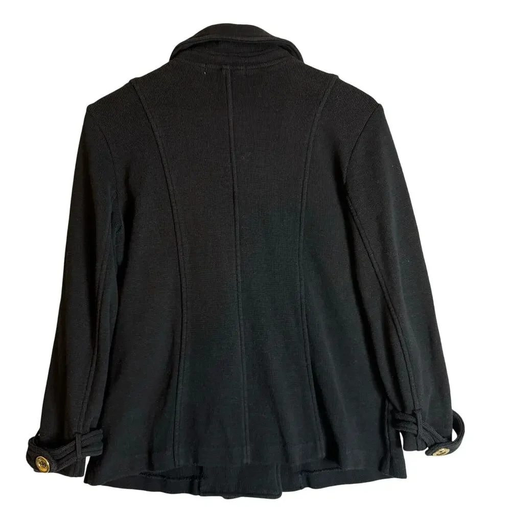 Michael Kors Coat Women’s Large Black Minimalist Career Casual Cotton Preppy